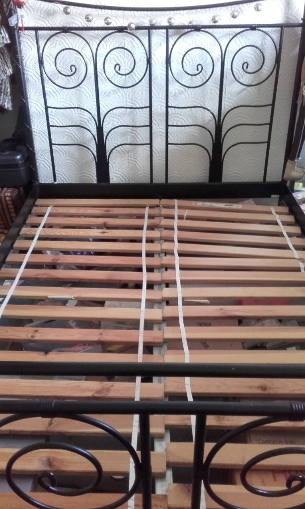 Ikea double Bed Frame metal decorative iron look black COLLECTION ONLY in Trafford
