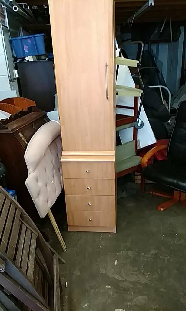 Tall Slim Bathroom Bedroom Tallboy Cabinet Drawer
