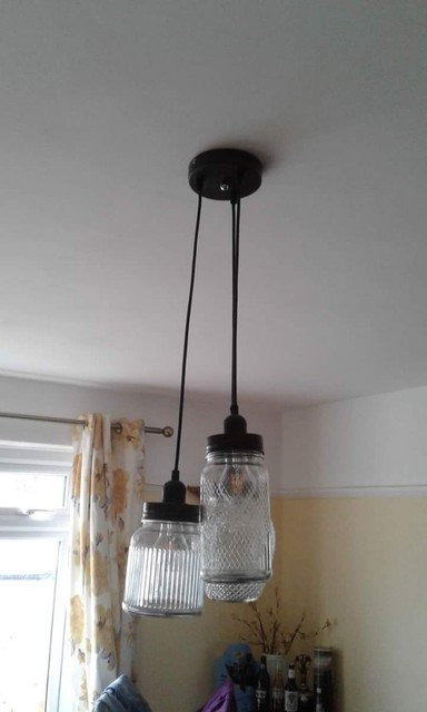 Three Glass Jar Cluster Light Fitting From Dunelm In Delabole Cornwall Gumtree