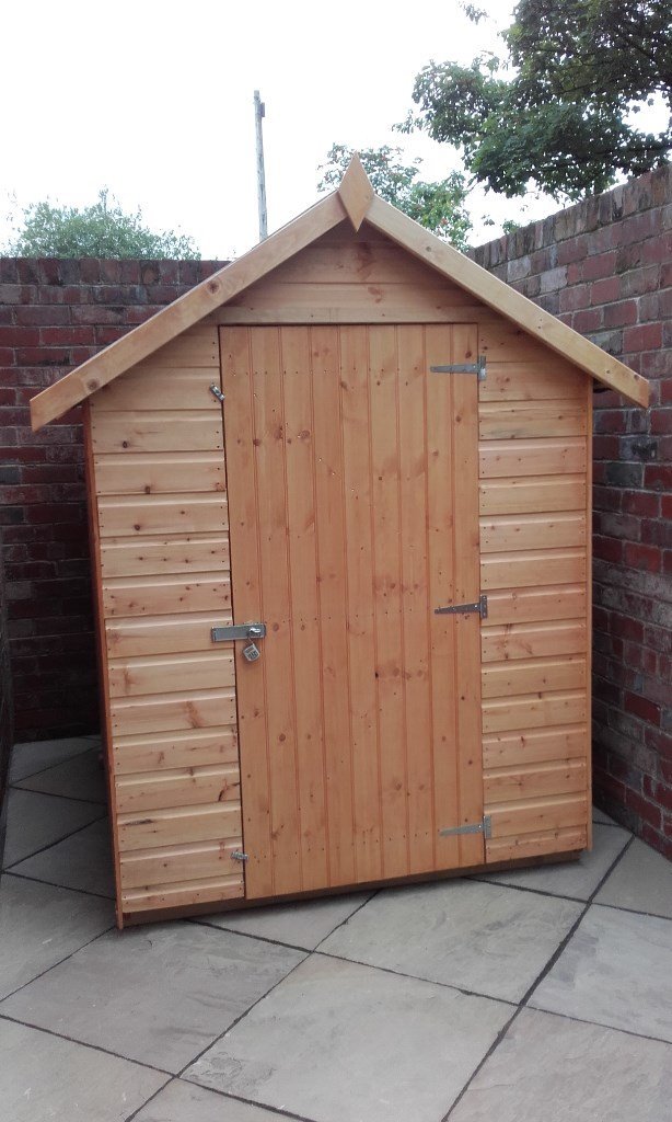 Wooden Apex Garden Shed 7FT x 4FT Brand New Fully T&G **Installed