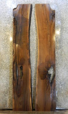 2-Black Walnut Bookmatched Dining/Conference Table Top Live Edge Set 20648-20649