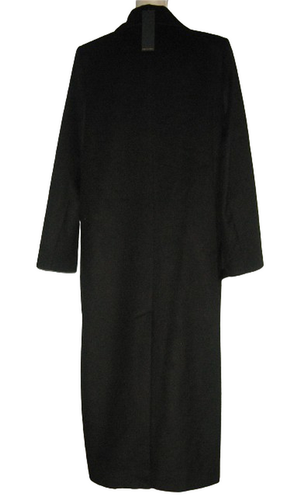 Pre-owned Kobi Halperin Channing Notch Collar Fur Pocket Long Coat L Black Msrp$898