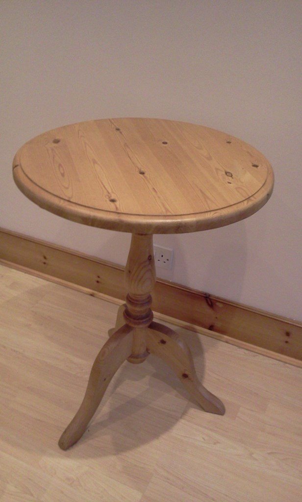 Small Round Solid Wood Pine Table for Sale in Wandsworth, London