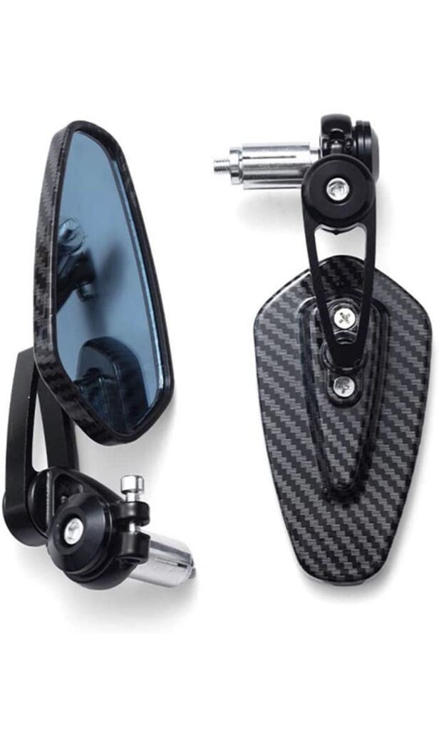 Coppia Specchietti Retrovisori Moto Cross Scooter Montaggio Carbonio awe