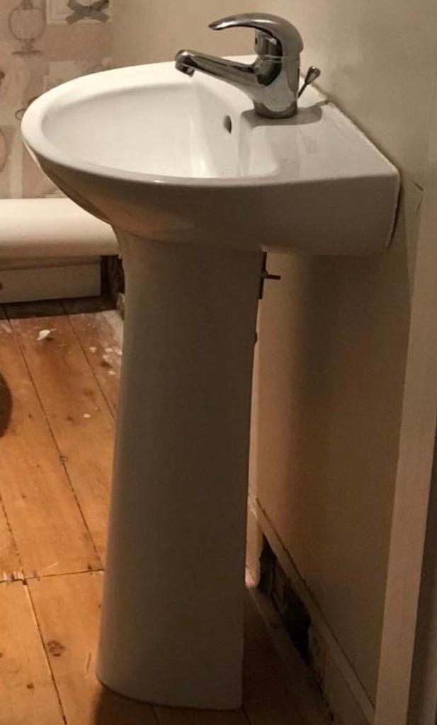 sink, pedestal and tap suitable for downstairs toilet in Poole