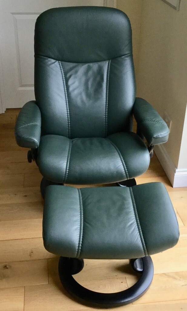 Ekornes Stressless Medium Consul Chair and Footstool in Hemyock