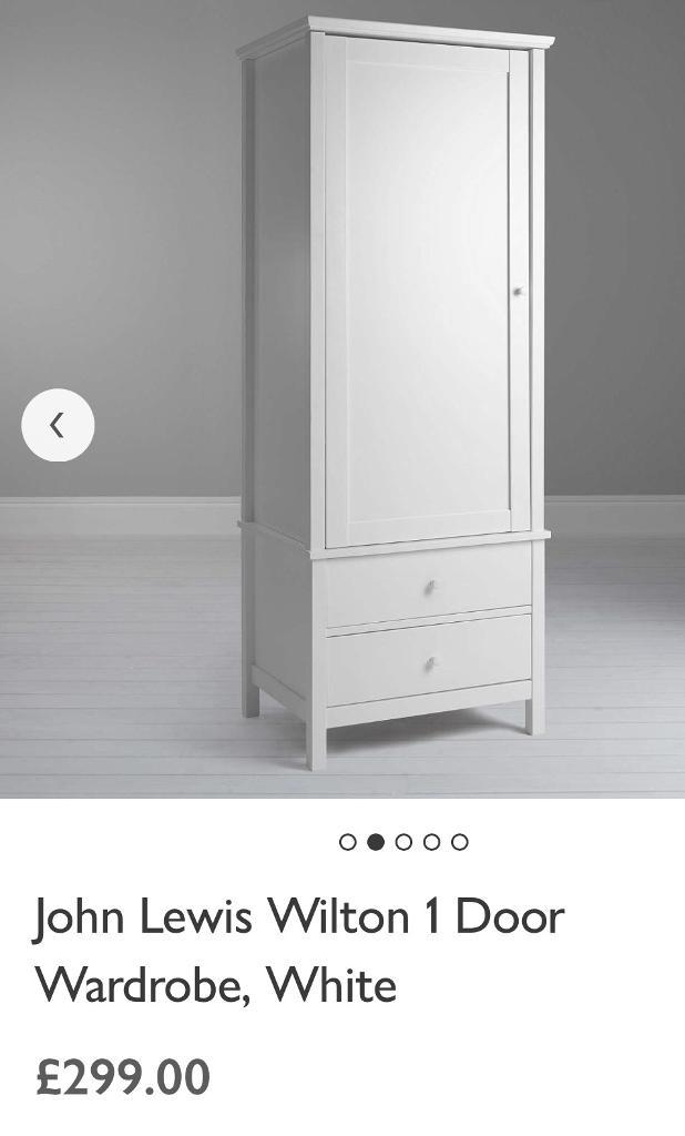 John Lewis Wilton Single White Wardrobe In Pontyclun Rhondda