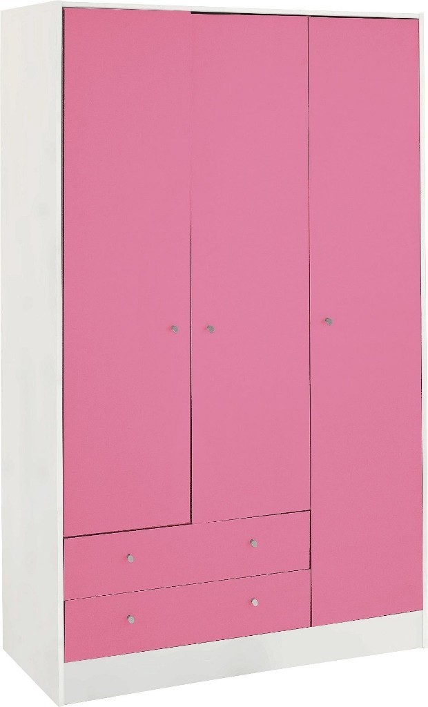 Ex Display Argos Home Malibu 3 Dr 2 Drw Wardrobe Pink White