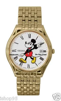 BRAND NEW LADIES DISNEY MICKEY MOUSE GOLD SEIKO DATE WATCH