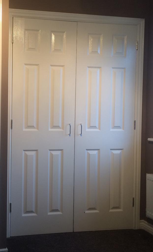 Panelled Wardrobe Doors Signature 3 Panel Fineline Blush Glass