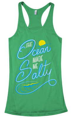 The Ocean Made Me Salty Women's Racerback Tank Top Fun Beach Water Lover