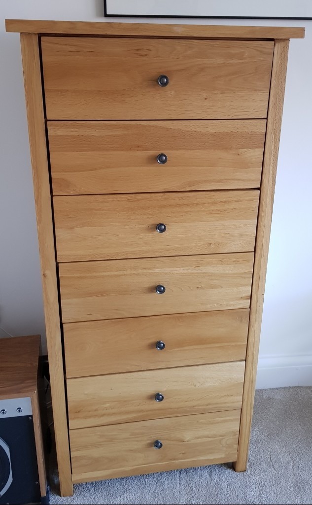 Solid Oak Tall Chest of Drawers (not flat pack) Tallboy in Hove, East