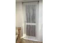 Dunelm full length privacy tassel curtain blind in white with extending curtain pole and fittings