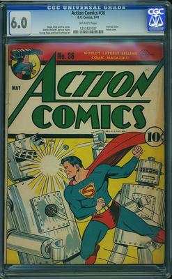 Action Comics #36 CGC 6.0 DC 1941 Superman! Justice League