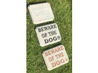 NEW Beware of the Dog Garden Small Plaque