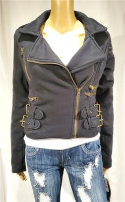 New Me Jane Black Buckle Moto Jacket - Size Small - NWT