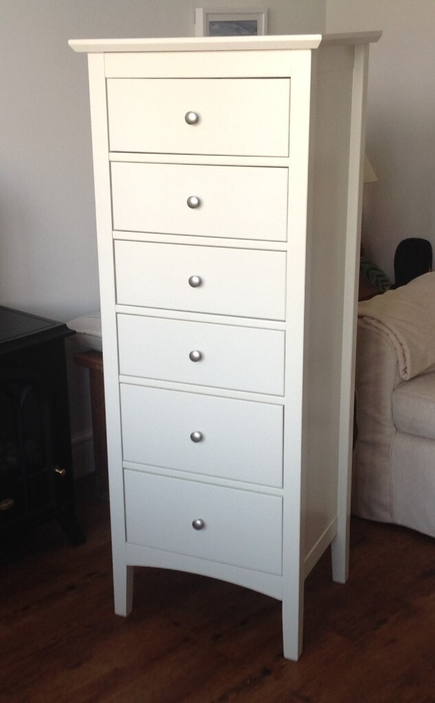 MARKS AND SPENCER HASTINGS IVORY TALL 6 DRAWER CHEST OF DRAWERS CAN