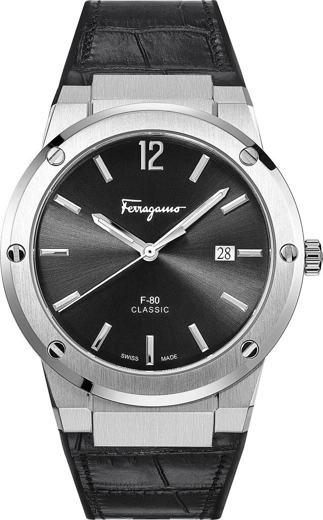 Pre-owned Ferragamo Salvatore  Watch Sfdt00219 F-80 Crocodile Pattern 41mm