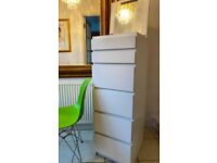 * Fantastic condition IKEA MALM Tallboy Chest of 6 Drawers & Mirror in White - I can deliver 