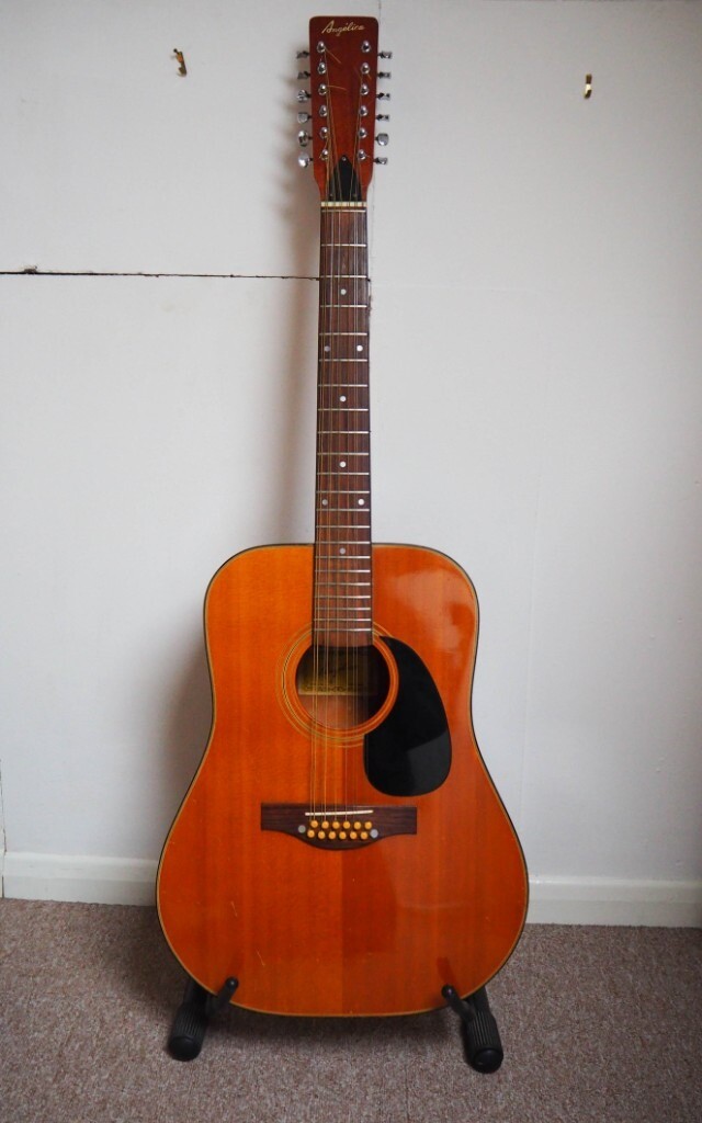 Acoustic Guitar Vintage MIJ Angelica 12 string with case in Par