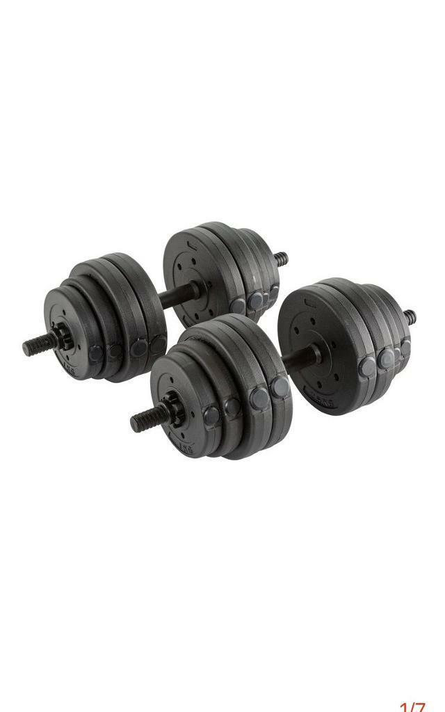 30kg opti vinyl fully adjustable dumbbell set can turn into barbell