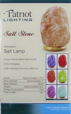 Natural Himalayan Salt Stone Lamp Color Changing Handcrafted USB Powered NEW ZC