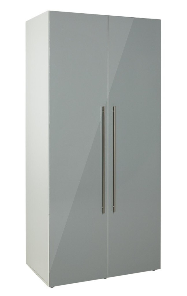 Ex Display Argos Home Atlas 2 Door Wardrobe Grey Gloss In
