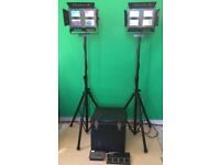 2 i-COLOR 4 STAGE LIGHTS + CASE/STANDS/CONTROLLER & FOOTSWITCH!