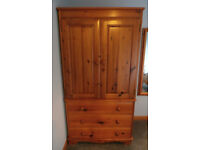 Lovelace Superior Quality Solid Pine Gentleman's Wardrobe - Hanging + 3 Drawers