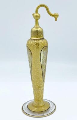 Gorgeous Signed Gold & Black 1920s DevilBiss Art Deco Atomizer Perfume Bottle