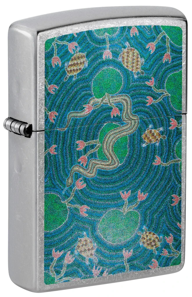 Zippo 48626, John Gumbula Billabong Dreaming Design, уличная хромированная зажигалка