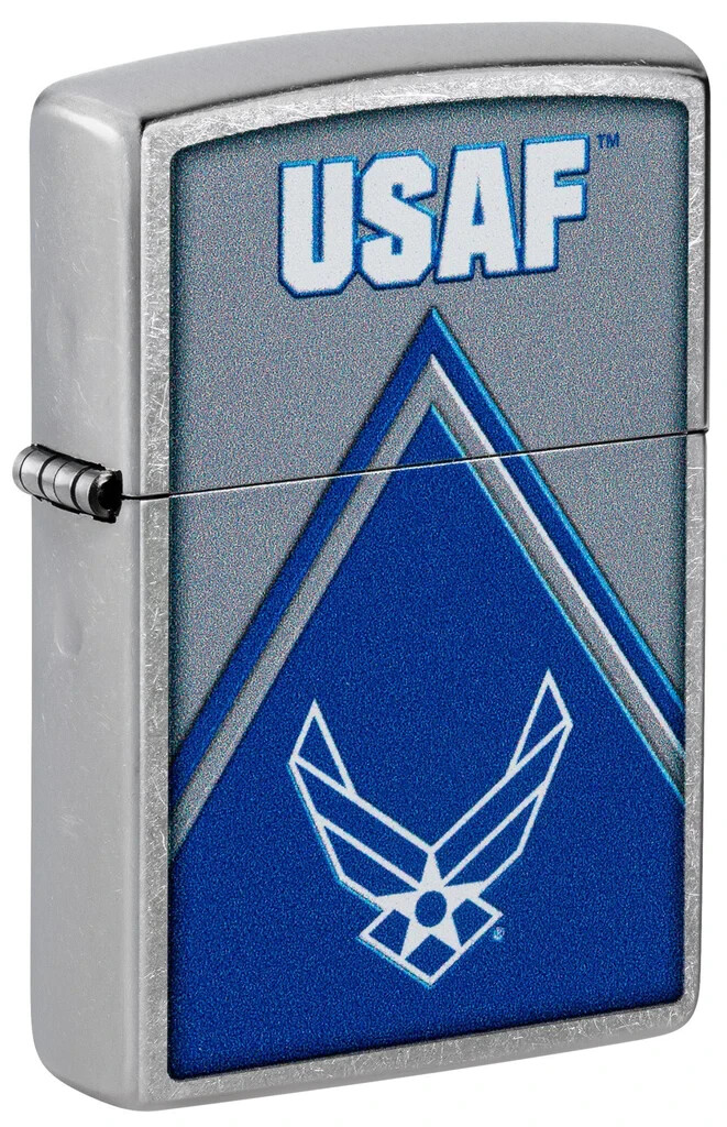 Zippo 48551, зажигалка с логотипом ВВС США, отделка Street Chrome