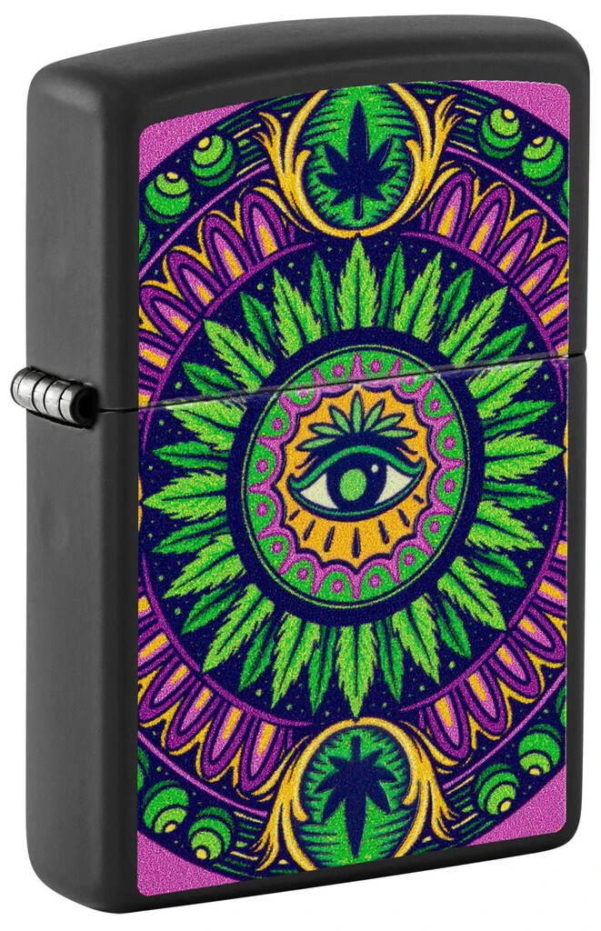 Zippo 48583, Светящаяся в темноте Черная матовая зажигалка, Полноразмерная, НОВАЯ