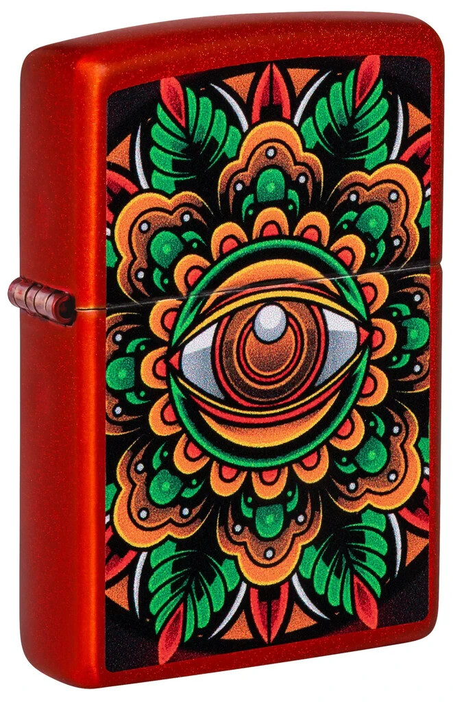 Zippo 48678, Counter Culture Eye Design, зажигалка с красным металликом