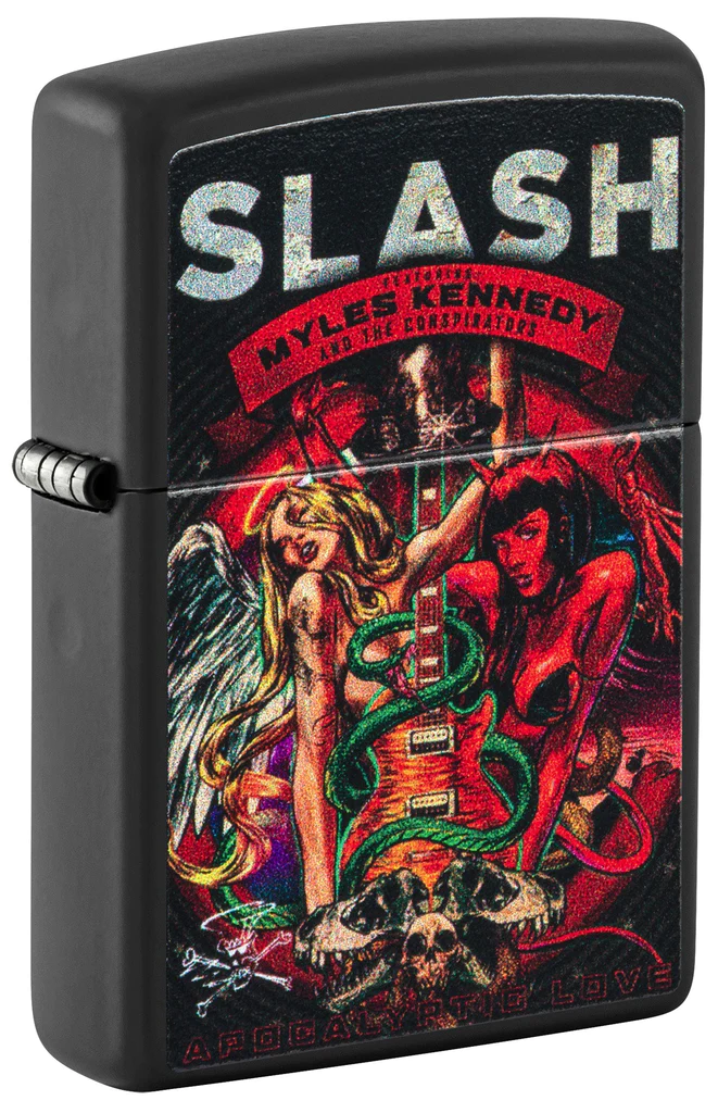 Zippo Slash Design Black Matte Windproof Lighter -48187