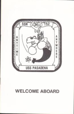 Submarine USS PASADENA SSN-752 WELCOME ABOARD PHAMPLET (D)