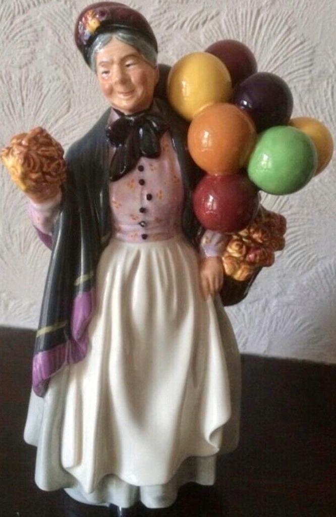 Royal Doulton Antique Balloon Lady Figurines x 2 Original Stamped
