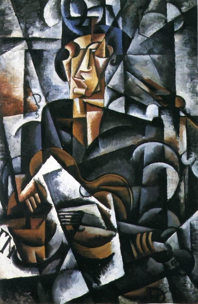 Lady with Guitar Lyubov Popova 1916 – Russian Cubo-Futurist