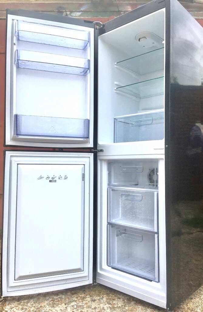 LOGIK SUPER COMPACT FROST FREE BLACK FRIDGE FREEZER FREE DELIVERY in