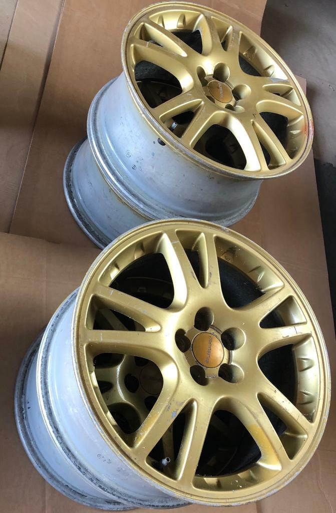 Set of 4 Subaru Impreza STI gold alloy wheels in Forfar, Angus Gumtree