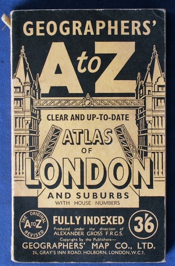 VINTAGE GEOGRAPHERS' A TO Z ATLAS OF LONDON AND SUBURBS WITH HOUSE