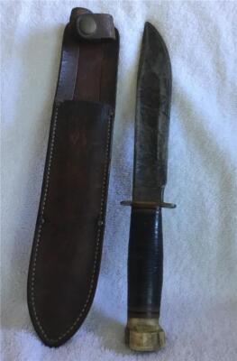 EARLYFIX BLADE MARBLES GLADSTONE USA MICH KNIFE W/SHEATH BLADE (7 &10/16 IN )