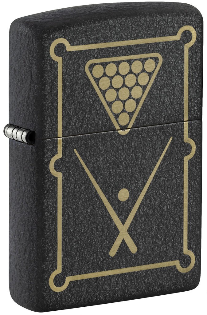 Zippo 48672, дизайн бильярдного стола, зажигалка с черной отделкой Crackle