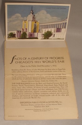 1933 Century of Progress Post Card Photo Mailer