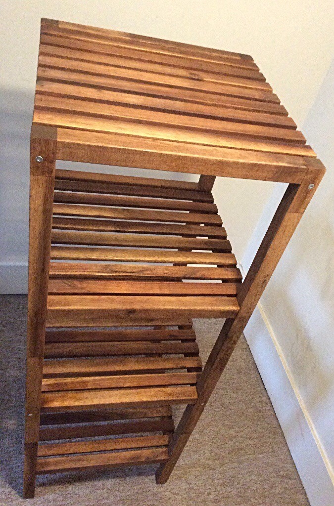 IKEA WOODEN FREESTANDING SHELVING RACK 4 x Shelves, 105 x 37.5 x 37