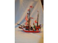 Lego rare vintage 7075 pirate ship, used, 100% complete with box and instructions