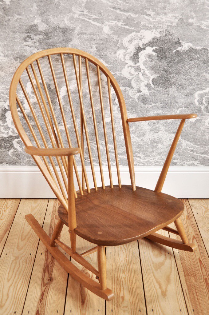 Vintage Retro Ercol ercol Grandfather Rocking Chair / Rocker in Blonde