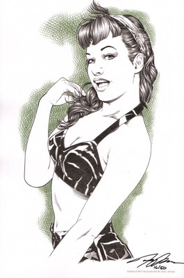 Joel Adams SIGNED Bettie Page Comic Art Print ~ ECCC Exclusive #16/50