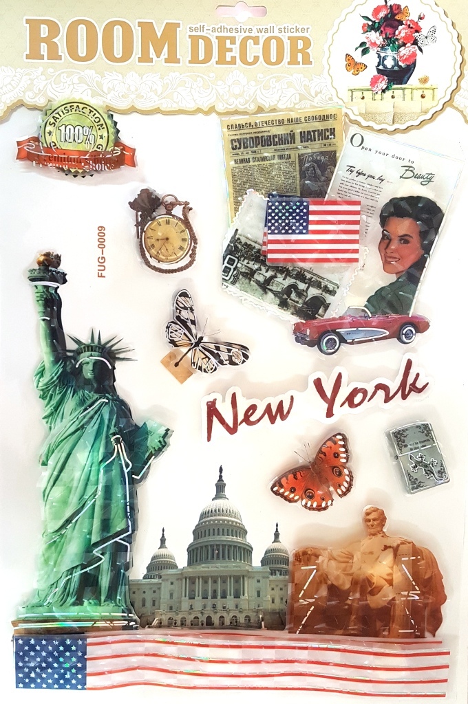 Room Decor 9 Pezzi Adesivi Murali Stickers Parete Casa Decorazione America moc