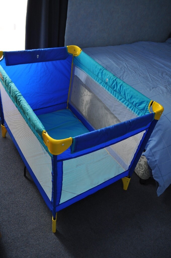 Little Tikes Travel Cot / Playpen Blue & Yellow in Chelmsford, Essex
